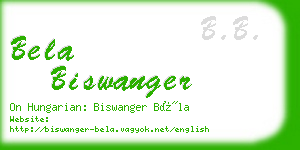 bela biswanger business card